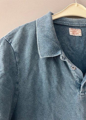 Mavi Denim Düğmeli Erkek Polo Tişört - Görsel 2