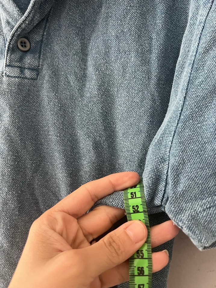 Mavi Denim Düğmeli Erkek Polo Tişört - Görsel 5