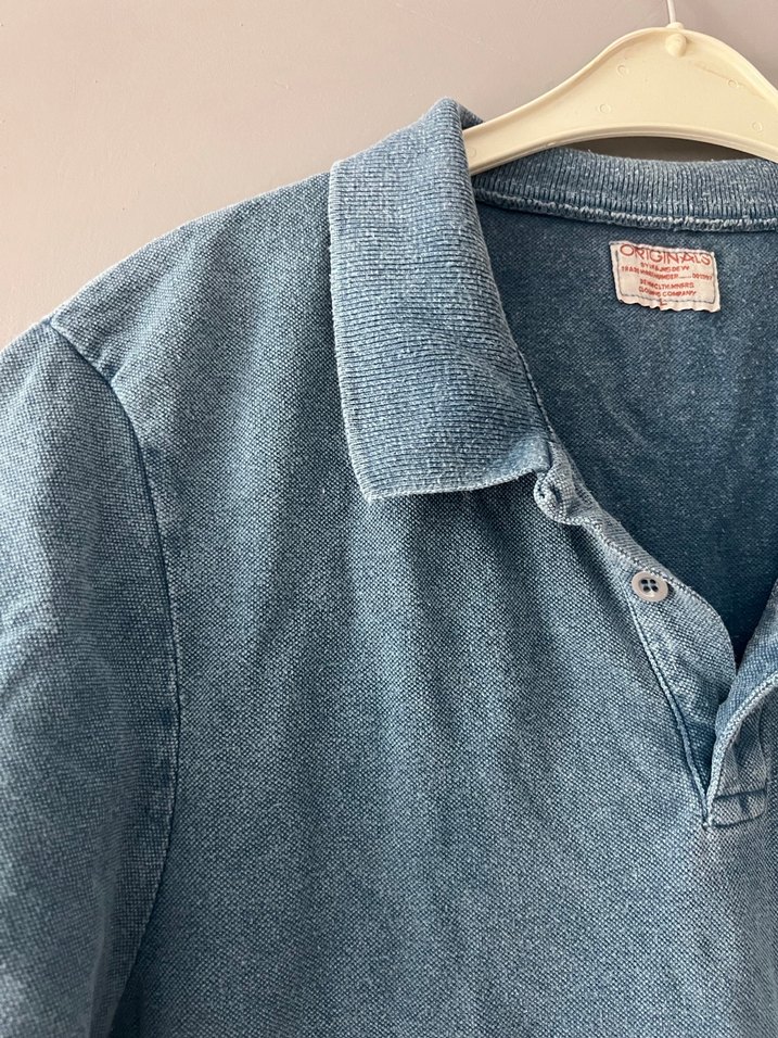 Mavi Denim Düğmeli Erkek Polo Tişört - Görsel 2