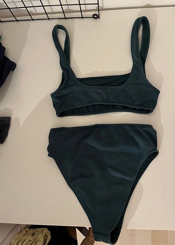 Oysho Su yeşili oysho yüksek bel bikini takımı