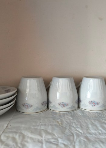 Paşabahçe Pastel Desenli Beyaz Porselen Fincan Takımı