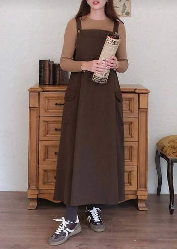 Kahverengi salopet - Görsel 2