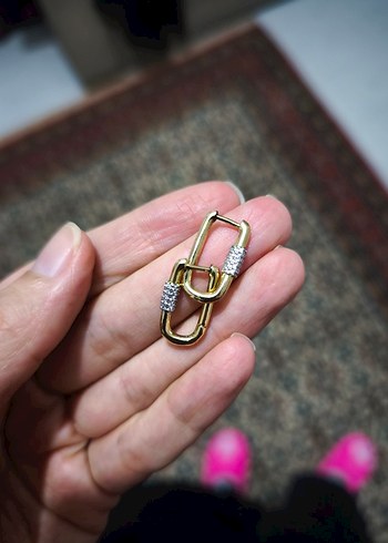 Minimalist Altın Renk Mini Kemerli Küpe - Görsel 2