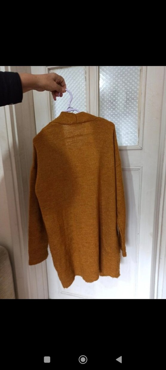 Bohem Tarzı Kahverengi Triko Boğazlı Kazak - Görsel 2