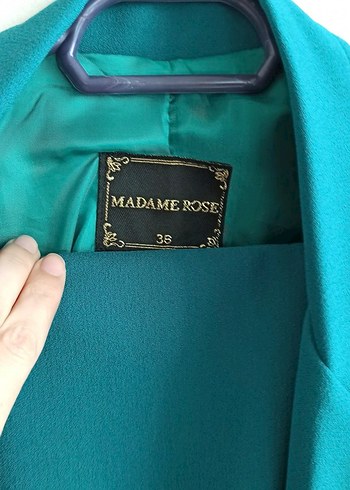 Düğmeli Turkuaz Kadın Blazer Ceket takım - Görsel 3