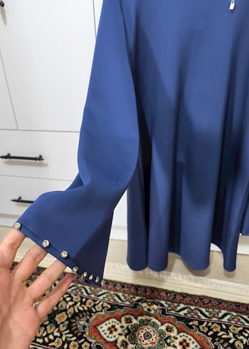 LC Waikiki Mavi Uzun Kollu Midi Tunik