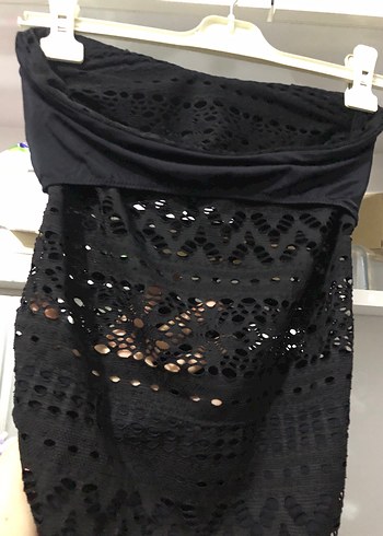 Dantel Detaylı Siyah Göğüs Bantlı Mayo - Görsel 5