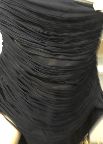 Drapeli Siyah Gotik Kadın Mayo - Görsel 3