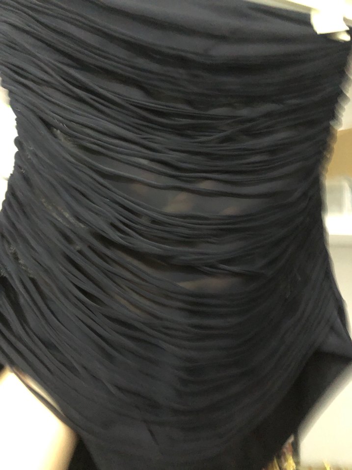 Drapeli Siyah Gotik Kadın Mayo - Görsel 3