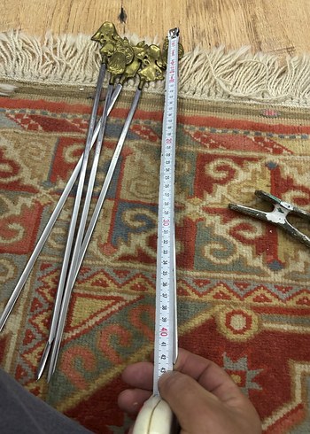 Antika paslanmaz pirinc barbuke seti - Görsel 4