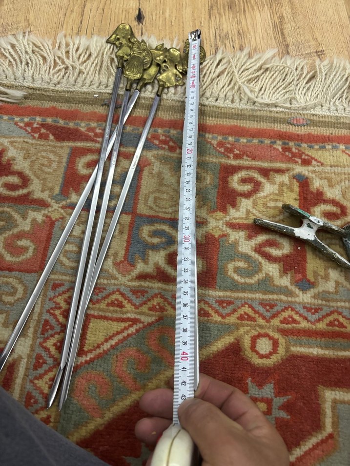 Antika paslanmaz pirinc barbuke seti - Görsel 4