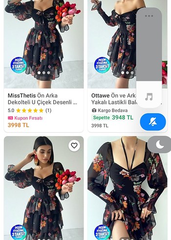 Zara Çiçek Desenli Fırfırlı Mini Elbise
