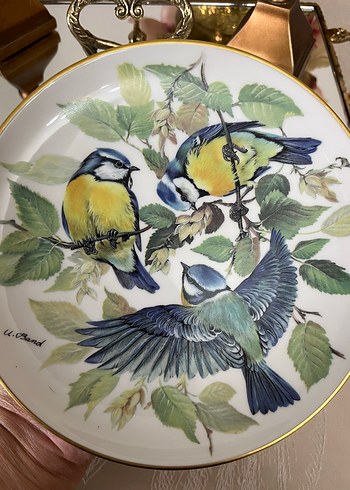 Altın Renkli Kuş Figürlü Dekoratif Duvar Tabağı - Görsel 3