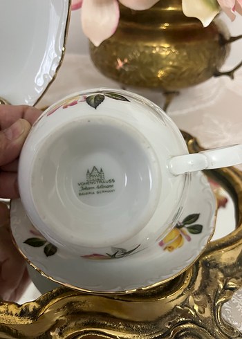 Sarı Gül Desenli Porselen Çay Fincanı Seti - Görsel 4