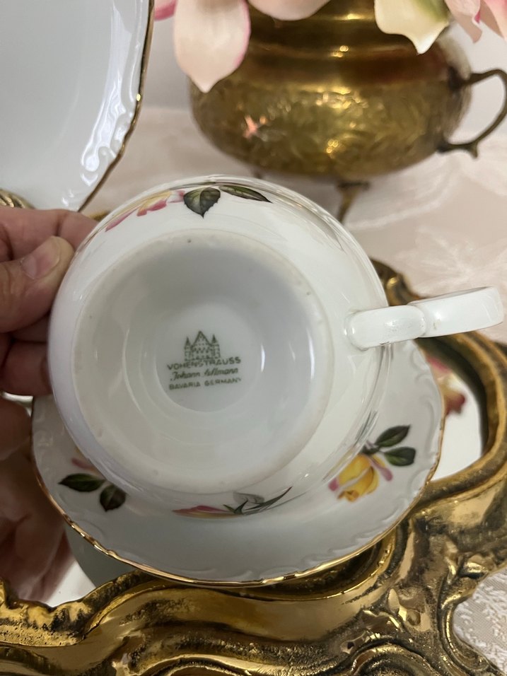 Sarı Gül Desenli Porselen Çay Fincanı Seti - Görsel 4