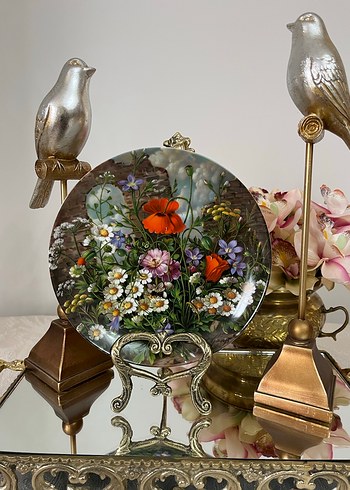 Çiçek Desenli Çok Renkli Duvar Tabağı - Görsel 2