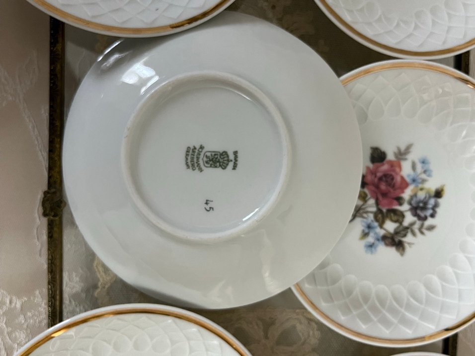 Nakış Desenli Beyaz Çiçekli Tabak Seti - Görsel 3