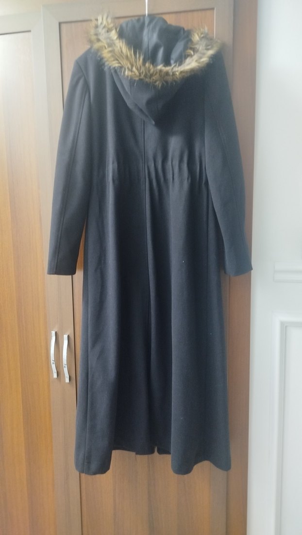 Kadın siyah Uzun Düğmeli Kaban - Görsel 2