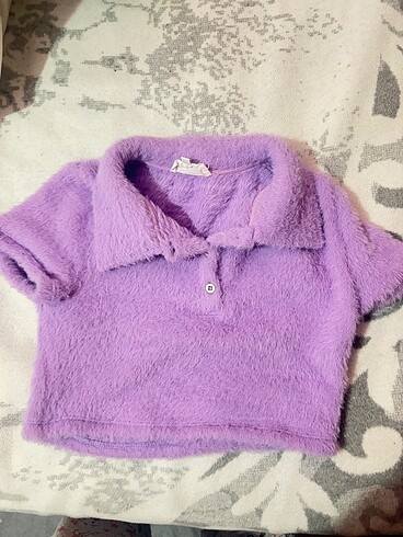 Lila kazak crop top s beden