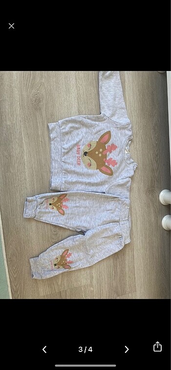 1,5 Yaş Beden gri Renk Alt üst takım unisex