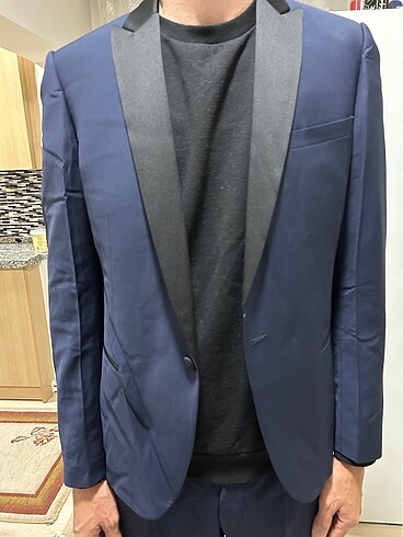 Kip Lacivert Slim Fit Damatlık