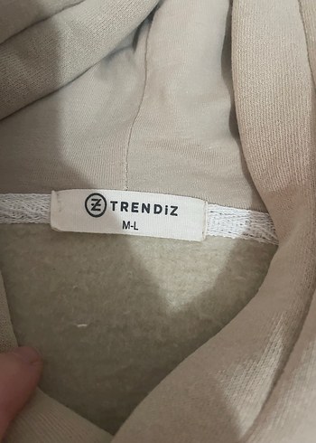 Trendiz Bej Basic Sweatshirt Kapüşonlu - Görsel 3