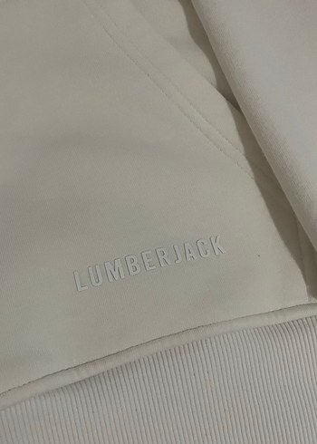 Lumberjack Beyaz Kapüşonlu oversize sweatshirt - Görsel 4