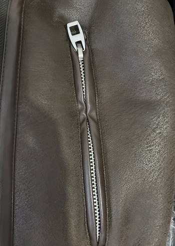 Kahverengi Kürklü Deri Kadın Ceket - Görsel 6