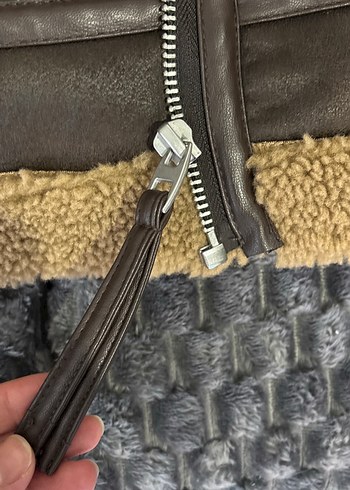 Kahverengi Kürklü Deri Kadın Ceket - Görsel 5