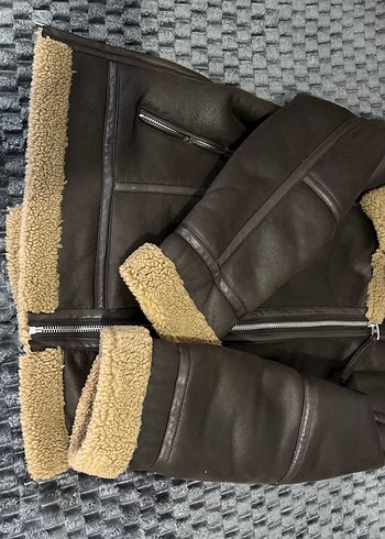 Kahverengi Kürklü Deri Kadın Ceket - Görsel 10