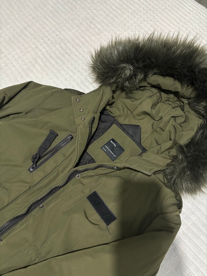 Kadın yeşil Kışlık Kürklü Kapüşonlu Mont - Görsel 2