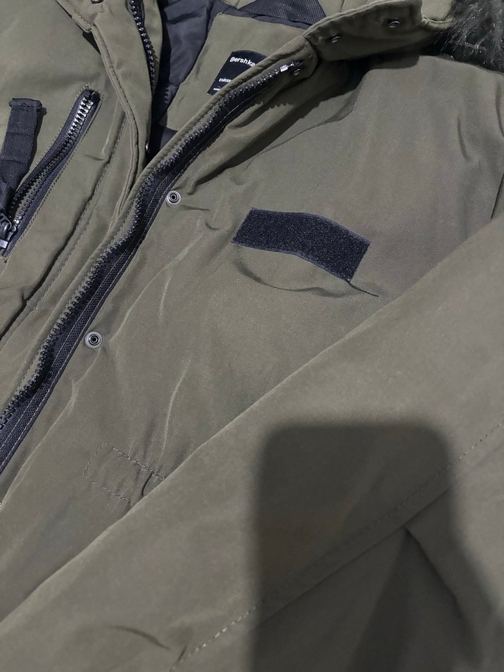 Kadın yeşil Kışlık Kürklü Kapüşonlu Mont - Görsel 4