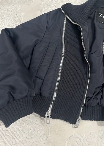 Zara lacivert Fermuarlı Ceket - Görsel 3