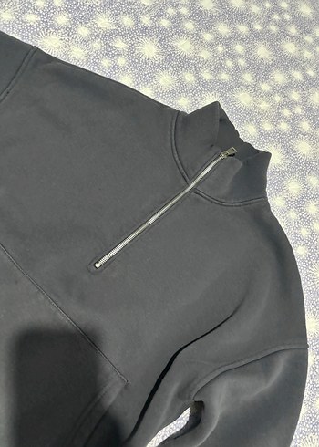 Gri Fermuarlı Yüksek Yakalı  Polar - Görsel 3