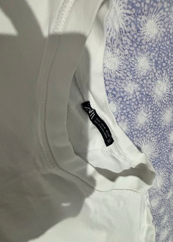 Kadın Bisiklet Yaka Kısa Kollu Zara Pamuk Tişört - Görsel 3