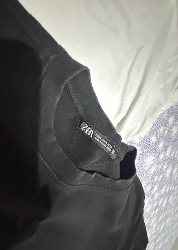 Kadın Bisiklet Yaka Kısa Kollu Zara Pamuk Tişört - Görsel 4