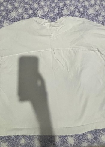 Kadın Bisiklet Yaka Kısa Kollu Zara Pamuk Tişört - Görsel 6