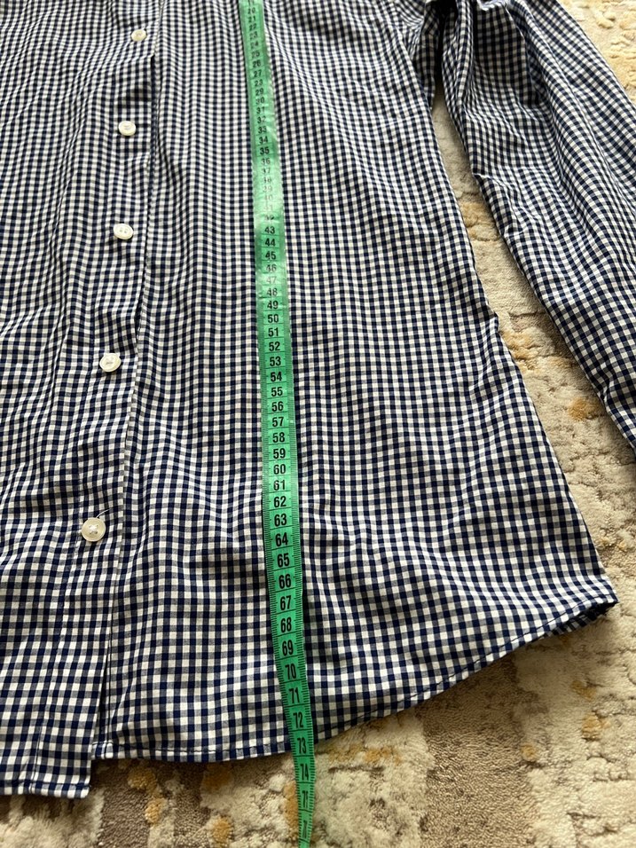 H&M Şık Mavi-Beyaz Pötikare Gömlek — görsel 3/4