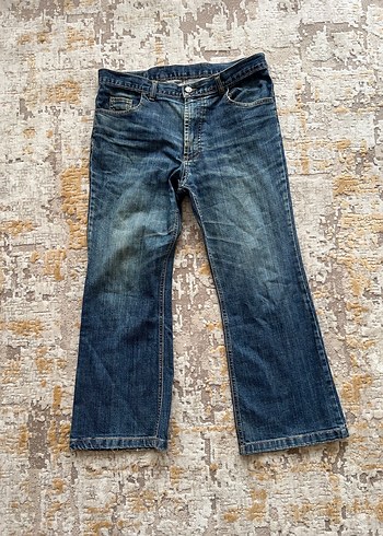 Levis 501 Eskitmeli Vintage Koyu Mavi Denim Jean