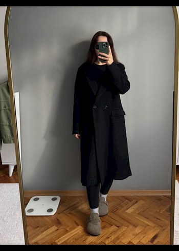Suud Collection Hooopstore Siyah Uzun Klasik Kaban