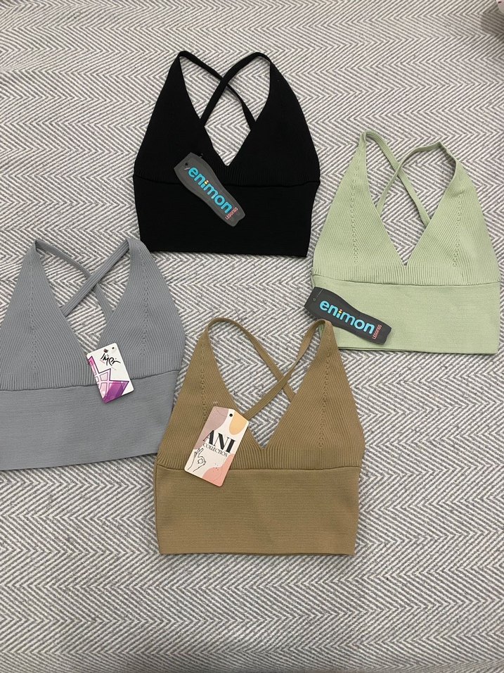 V Yaka İnce Askılı Spor Büstiyer - Görsel 2