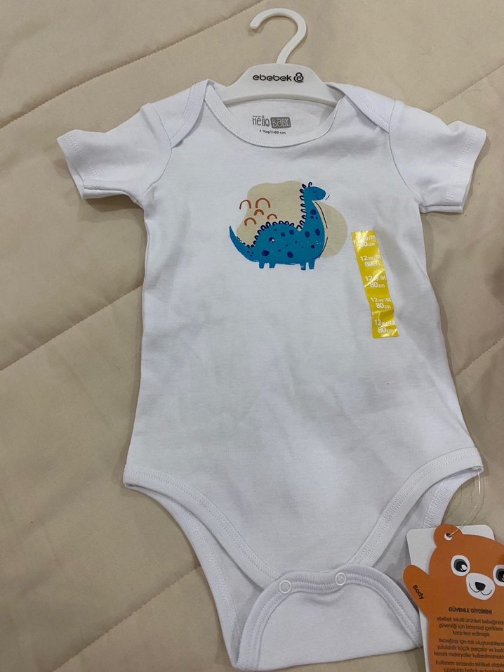 E BEBEK MARKA Bebek Kısa Kollu Pamuklu Body - Görsel 2