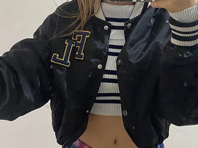 Crop ceket