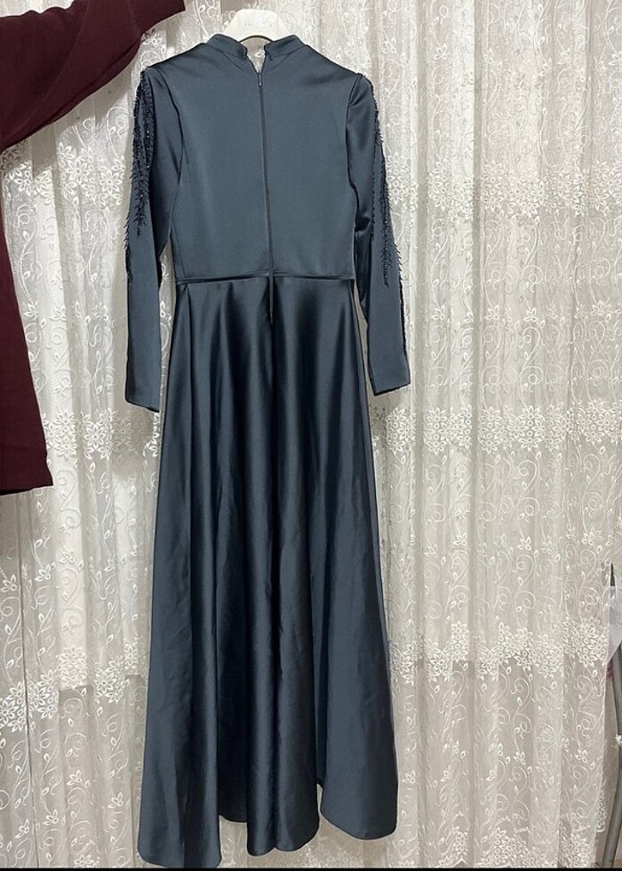 Antrasit Tesettür Abiye - Görsel 5