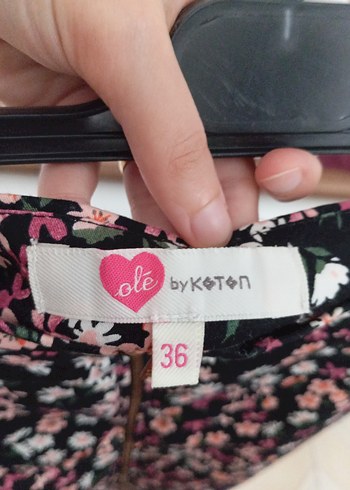 Koton Düğmeli Çiçek Desenli Mini Etek - Görsel 3