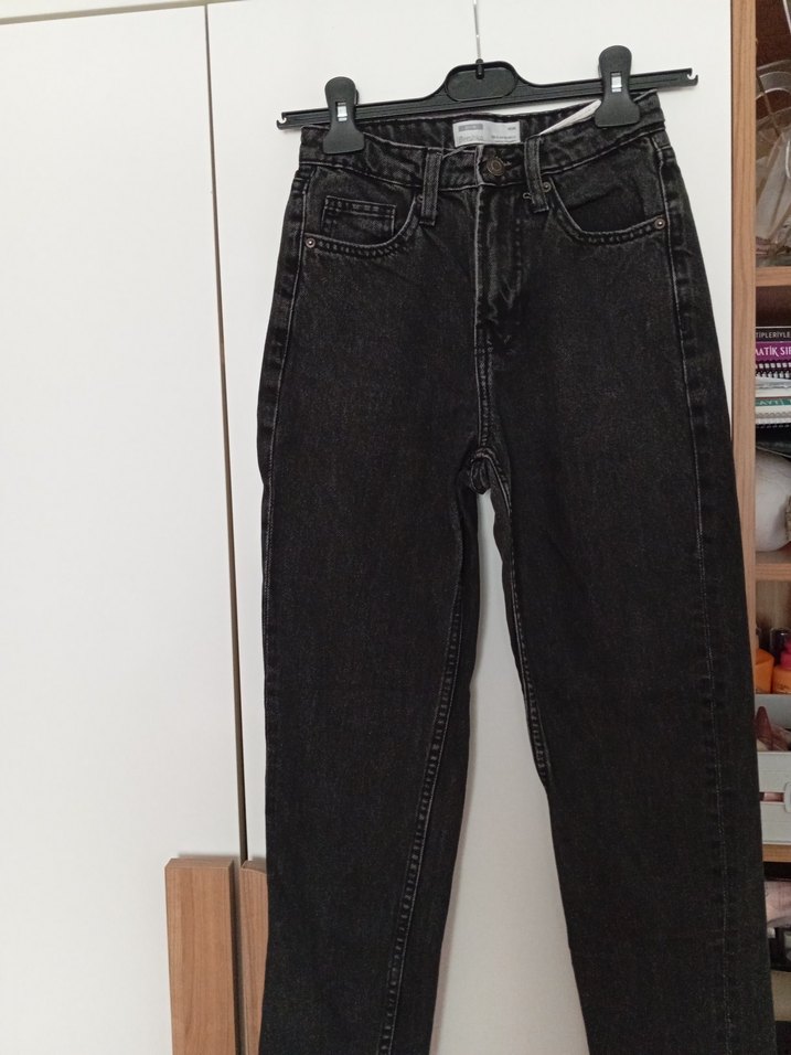 Bershka Siyah  Kadın Denim Pantolon - Görsel 2
