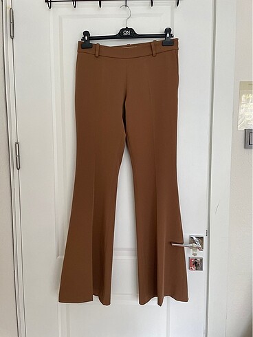 Kahverengi İspanyol paça pantolon
