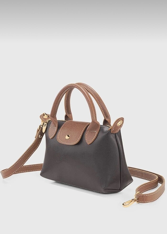 Siyah çok yönlü deri çapraz askılı çanta - Görsel 2