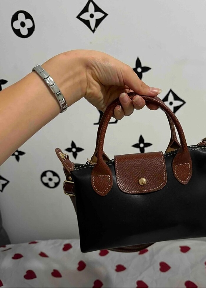 Siyah çok yönlü deri çapraz askılı çanta - Görsel 3