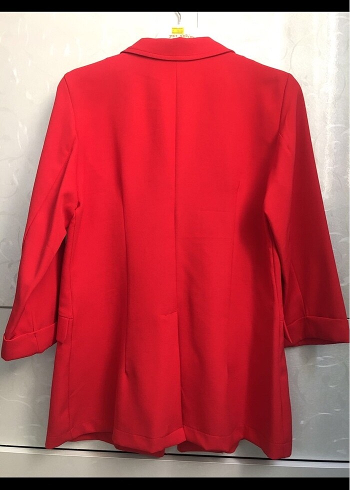 Kadın kol katlamalı blazer ceket - Görsel 2